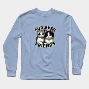 Cuddly Companions - Cute Cat Friendship Series Long Sleeve T-Shirt